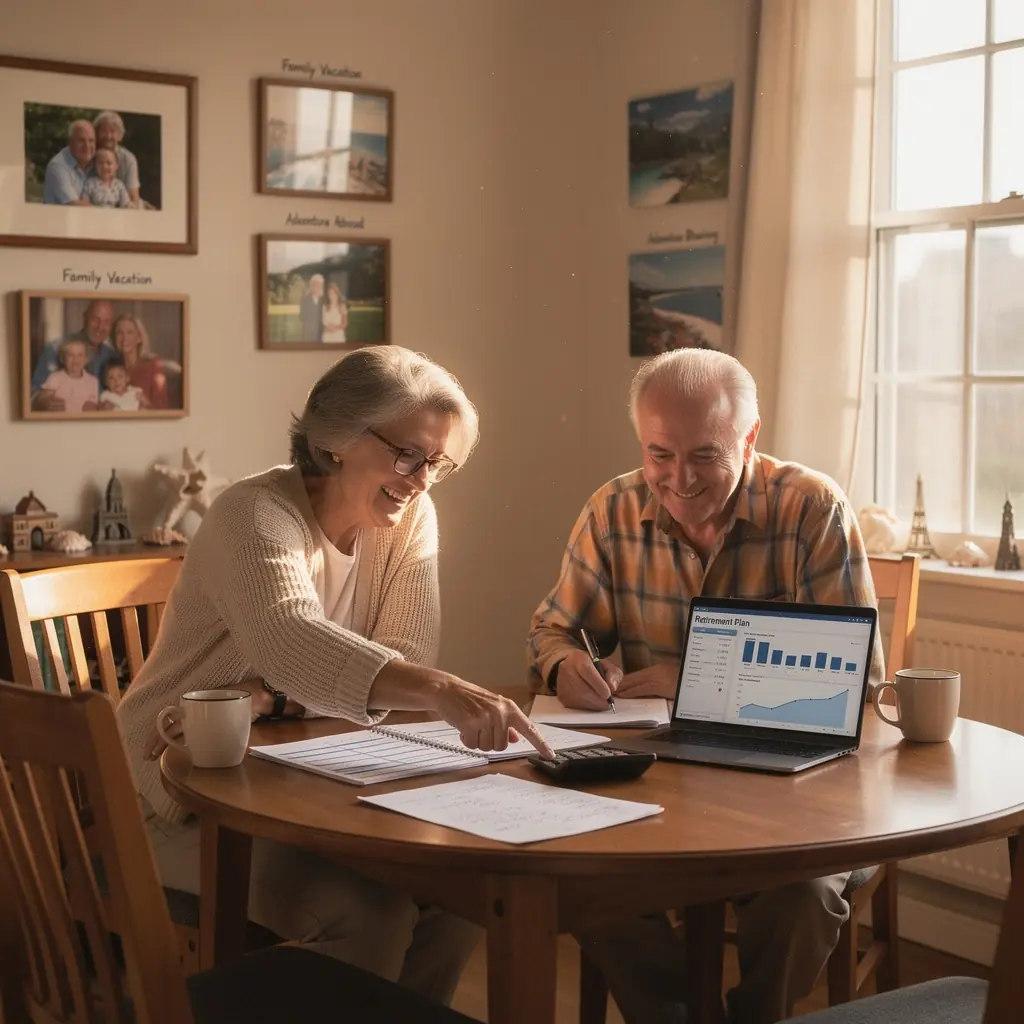Kniha o osobních financích s poznámkami a zvýrazněním.