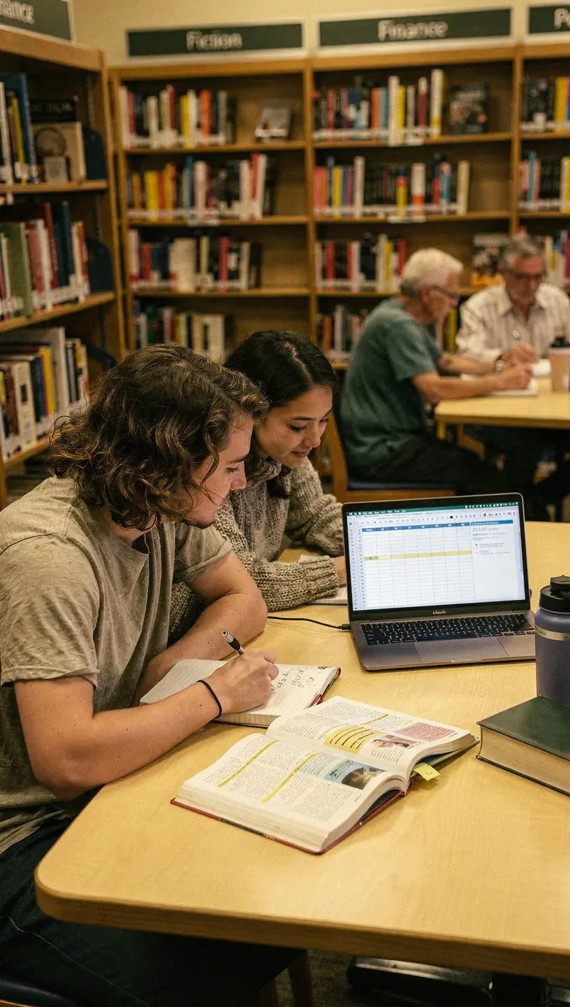 Ilustrace peněz a kalkulačky na stole s poznámkovým blokem.